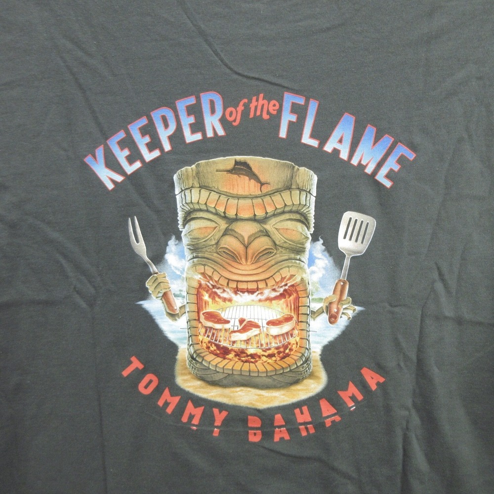Tommy Bahama Men Graphic T-Shirt Medium Black Keeper Of The Flame Tee Cotton New